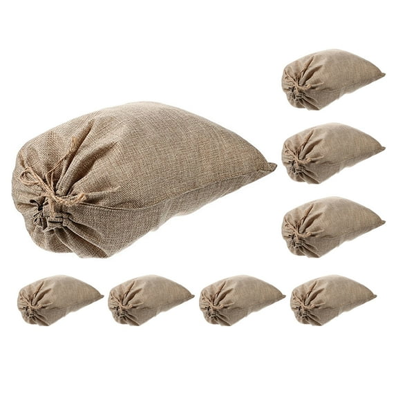 8 Pcs Burlap Drawstring Pocket Vegetable Burlap Bag Potato Sack Large Burlap Bags Drawstring Burlap Sack