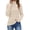 Beige, variant on Womens Sweaters Turtleneck Cable Knit Long Sleeve Pullover Cute Fitted Trendy Basic Fall Winter Tops