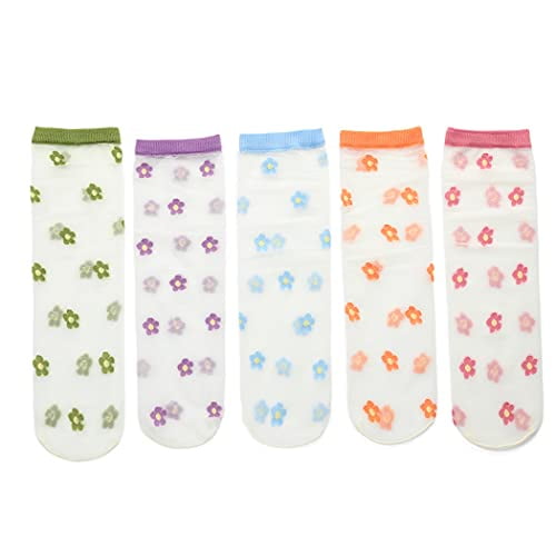 Soft For Women Girls Silk Cotton Lace Sock Ankle Socks Short Sock Floral 