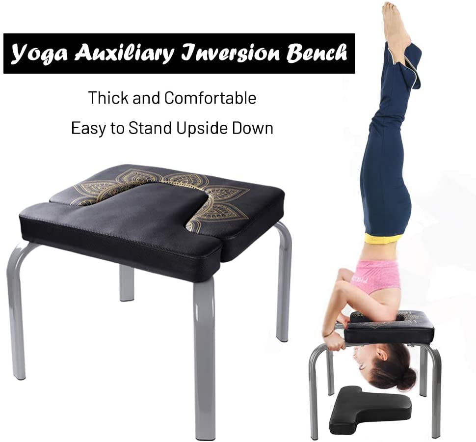 330lb Yoga Headstand Bench Inversion Chair Home Gym Fitness ExerciseTrainer 