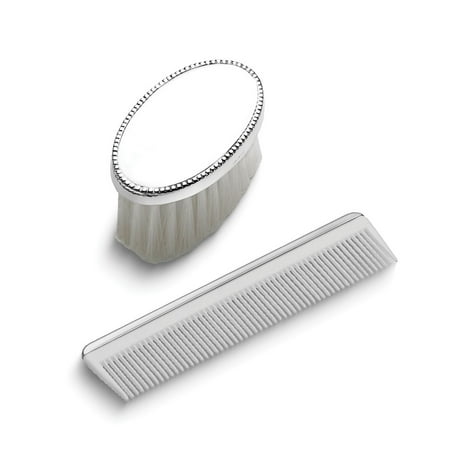 Sterling Silver Gift Boxed Boys Comb and Brush Set