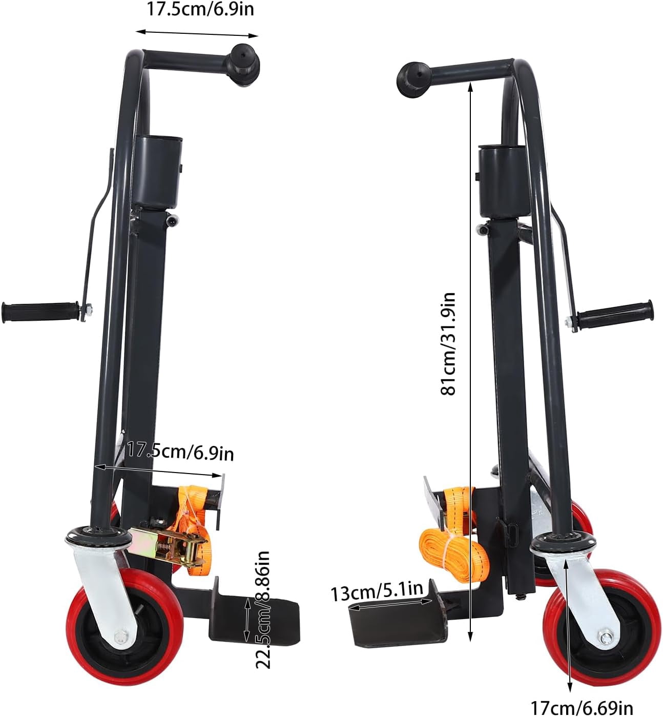 Manual Furniture and Crate Mover, Machinery Mover Tool w/Wheels, Heavy Duty Moving Dolly 1100 lbs Capacity,11.8" Lift Height Furniture Lift Handling Tool, Height Adjustable Furniture Move Tool