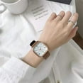 thumbnail image 5 of Fashion Black White Leather Belt Simple Men Women Watch Trendy Large Dial Q4V4, 5 of 7