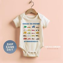 Embrace The Spectrum Of Neurodiversity Onesie, Cute And Colorful Cars Design For Babies, Unisex Baby Bodysuit, Gift For Newborn, Cute Baby Onesie, BABY BODYSUIT LAT 4424