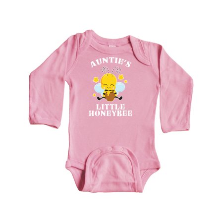 

Inktastic Cute Bee Auntie s Little Honeybee with Stars Gift Baby Boy or Baby Girl Long Sleeve Bodysuit