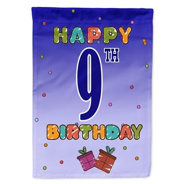Happy 9th Birthday Garden Flag