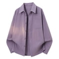 thumbnail image 3 of Surchemise pour Homme Veste Mélange de Polyester Chemise Boutonnée Col Rabattu Manches Longues avec Poche Décontractée Quotidienne Travail Affaires Mode Urbaine,JASKFLY,Violet m, 3 of 7