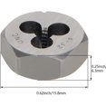 thumbnail image 3 of HUGFEGWE Hex Rethreading Die, UNC 6-32 Carbon Steel Thread Die, Hex Rethreading Die Machine Thread Die, Hexagon Taper Pipe, 2 Pcs CJB91-22810, 3 of 7