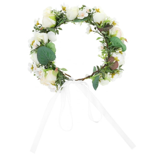 KAKOWELY Tiaras de flores para boda, guirnalda, corona floral, diadema, diadema de novia