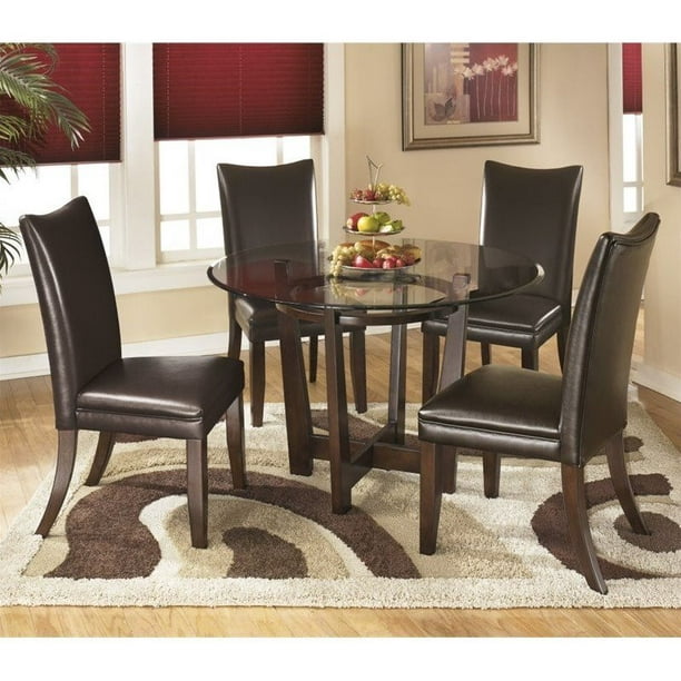 Ashley Furniture Charrell 5 Piece Glass, Round Glass Dining Table Ashley Furniture