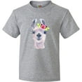 thumbnail image 3 of Inktastic Cute Llama with Flower Youth T-Shirt, 3 of 5