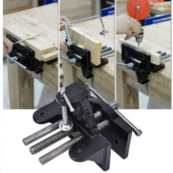 Woodworking Vise, Bench Vise, Bench Clamp Vise Compact Workshop Series Small Bench Vise Drilling for Woodworking Cutting Conduit Metalworking
