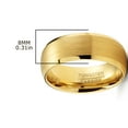 thumbnail image 3 of Metal Masters Tungsten Carbide Mens Ring Wedding Band Goldtone Dome Brushed Center 8mm Comfort-Fit Black, 3 of 5