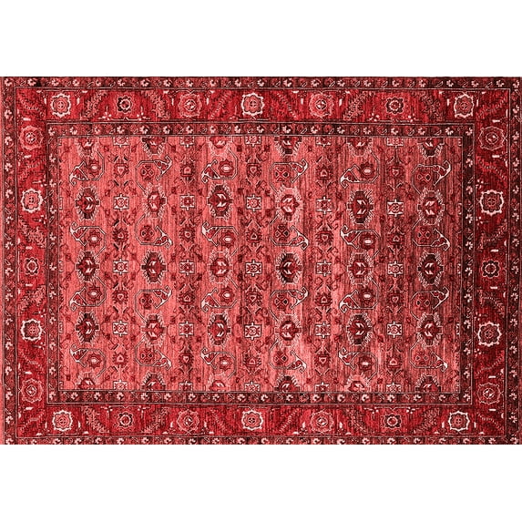 Ahgly Company Indoor Rectangle Oriental Red Industrial Area Rugs, 2' x 4'
