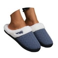 thumbnail image 3 of Slippers For Women Fuzzy House Slippers With Memory Foam Slip-On House Shoes Warm Cozy Slipper Indoor Washable Bedroom Shoes Grey 45, 3 of 5