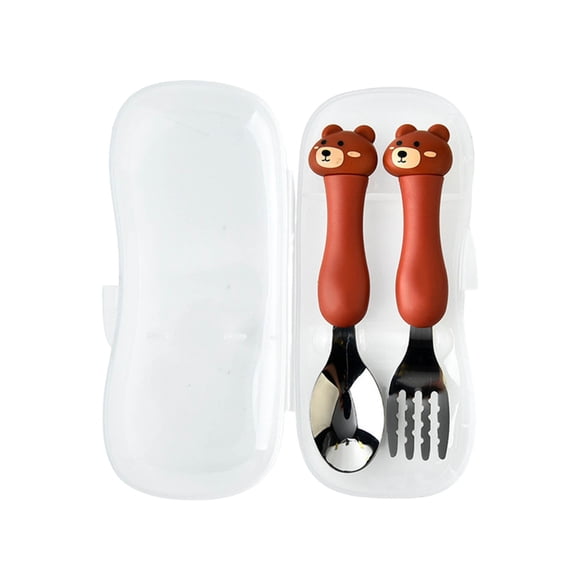 Stainless Steel Toddler Utensil Sets for Home Kitchen and Restaurant - Spoon and Fork Set for Kids Durable Non- Cutlery with Delightful Easter Pattern Ideal Tableware Solution