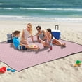 thumbnail image 5 of Extra Large Picnic Beach Blanket Waterproof Sand Proof Portable Outdoor Mat Soft Pink 60x80, 5 of 9