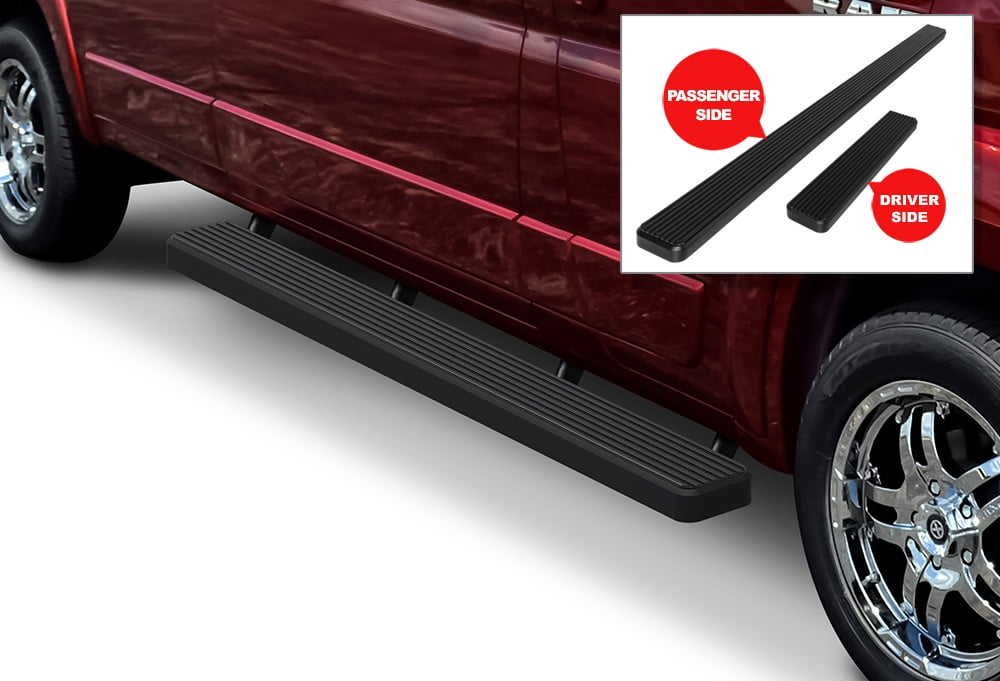 APS iBoard Style Running Boards 6in Black Compatible with Ram ProMaster