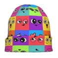 thumbnail image 7 of Naloa Doodle Faces Emotions Soft Beanie Hat, Knit Beanie Daily Beanie in Fine Knit for Women Men Winter Travel, Outdoor, 7 of 7
