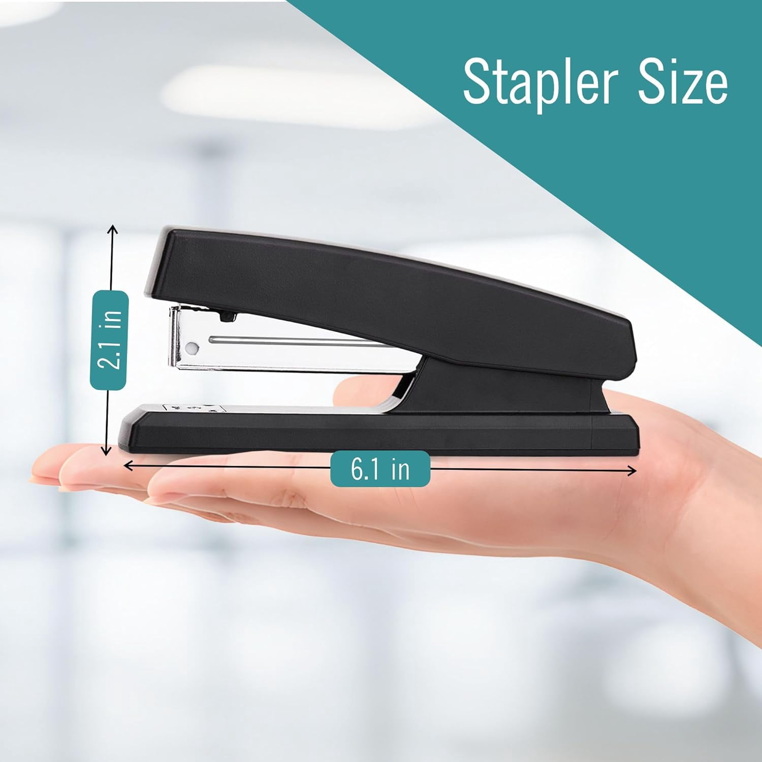 Stapler – Staplers for Desk, Black Stapler Heavy Duty 3 Pack, Staplers 25 Sheet Capacity for Office and Home