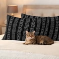 thumbnail image 3 of Black Striped Outdoor Waterproof Pillow Covers, Modern Abstract Art Geometric Stripes Decorative Rectangle Throw Pillowcase Sofa Cushion Sham for Patio/Couch/Chair, 20"x12" 2 Pack, 3 of 8