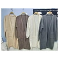 thumbnail image 5 of Breezora Women's Long Knitted Cardigan Jacket Loose Fit Comfortable Lazy Style Long Sleeve Casual Cover Up L Size Beige, 5 of 5