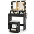 thumbnail image 1 of Gymax Vanity Desk Set w/ Mirror & Lights 31.5'' Small Makeup Table for Bedroom, 1 of 10