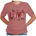 thumbnail image 2 of Valentine Love Fancy Font Graphic Design Casual Short Sleeve Shirt ( Medium, Mauve), 2 of 3