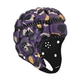 thumbnail image 2 of S SERENABLE Rugby Helmet Scrum Cap Football Helmet for Goalkeeper Hat Gift Flag Football Purple Yellow, 2 of 9