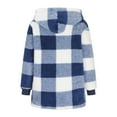 thumbnail image 4 of BUIgtTklOP Women's Keep Warm Casual Hooded Plaid Zip Pocket Jacket Top Blouse Coat, 4 of 5