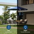 thumbnail image 4 of Solar LED 10FT Patio Umbrella – UV-Resistant Waterproof Outdoor Market Parasol with Crank Tilt, 8 Sturdy Ribs, for Pool, Garden, Backyard, Lawn – Color: Navy Blue, 4 of 7