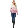 thumbnail image 6 of Pdbokew Womens 2025 Fall Winter Sweaters Casual Long Sleeve Ribbed Knit Crew Neck Lightweight Pullover Pink L, 6 of 7
