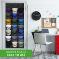 thumbnail image 5 of Hat Rack - Hat Organizer - Hat Racks for Baseball Caps, Visible Hat Holder - Baseball Hat Rack for Wall Door with 3 Hooks, 18 Deep Pockets(Grey, medium), 5 of 5