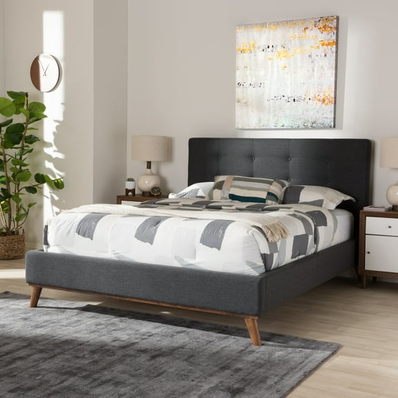 Baxton Studio Valencia Mid-Century Modern Platform Bed