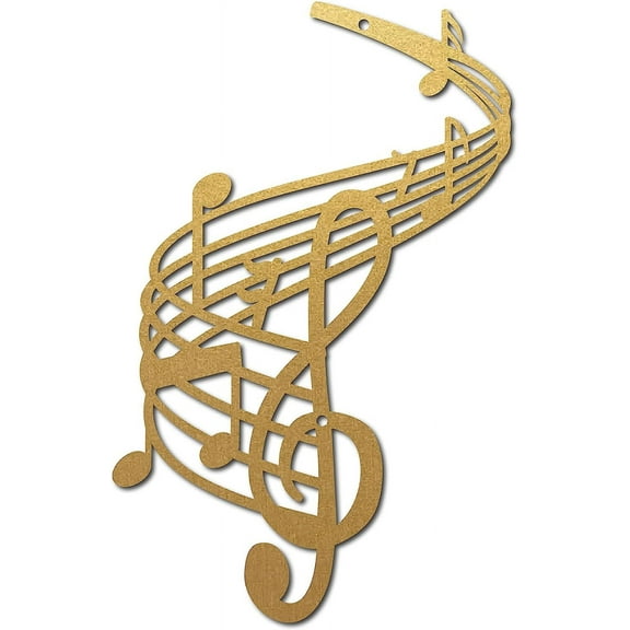 Music Wall Art Metal Wall Decor Wall Signs Hanging Sculpture for Home Bedroom Living Room Kitchen Garden Housewarming Gift Christmas Halloween Holiday Wall Decoration 7 x 11inch(Gold) DIY