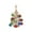 Yellow, variant on Glass Christmas Tree with Colored Ornaments – Handmade Holiday Tabletop Decoration, 3 Sizes – Elegant Glass Ball Pendant Tree for Desk, Shelf, or Gift Display