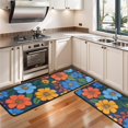 thumbnail image 3 of Kitchen Rugs Sets Of 2,Pioneer Flower Floral Print Pattern Anti Fatigue Kitchen Mat Rugs Non Slip Washable,Decorative Kitchen Floor Mats for Kitchen,Sink,Laundry,17"x47"+17"x47", 3 of 5