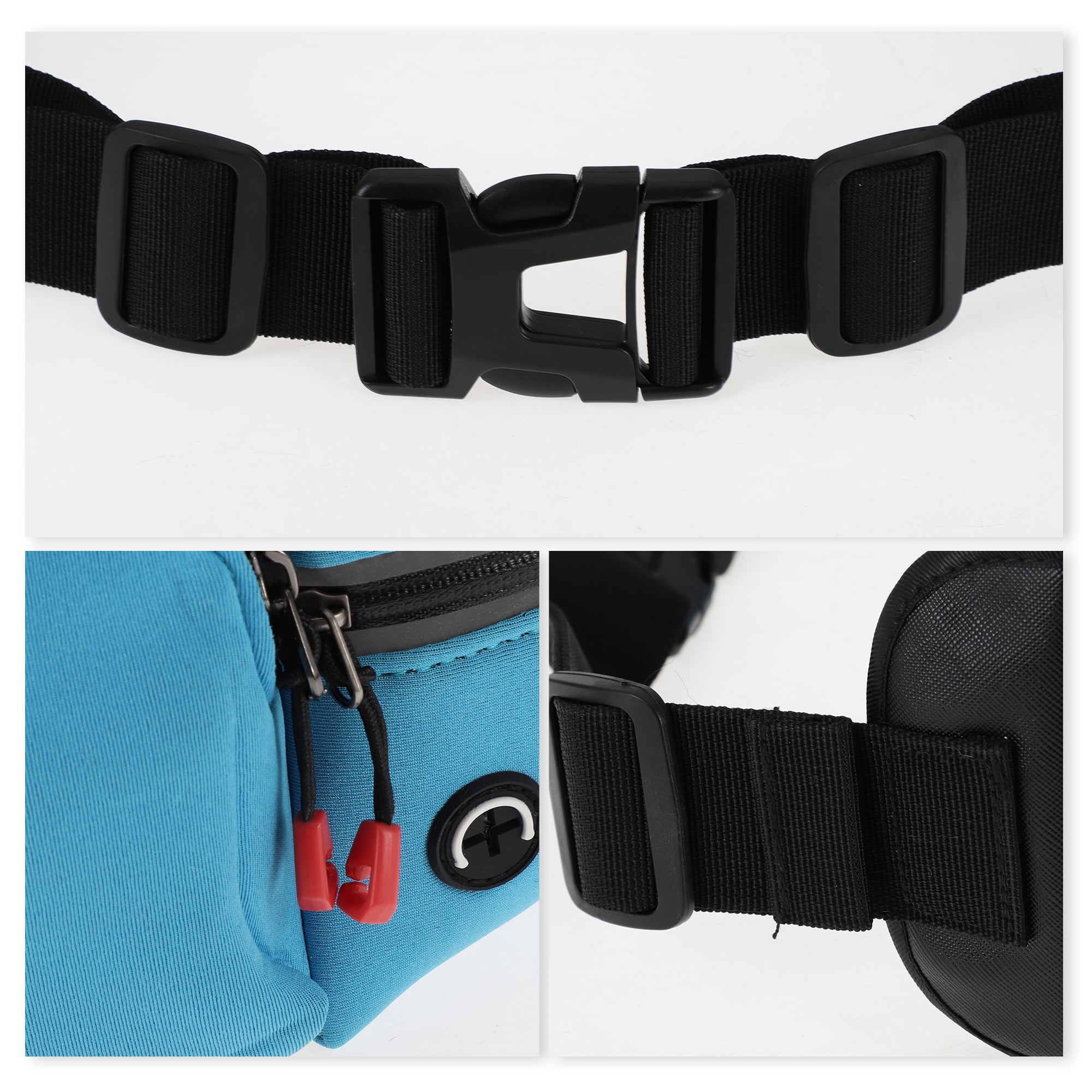 Unique Bargains Multifunctional Zipper Running Belt 1 Pc Light Blue