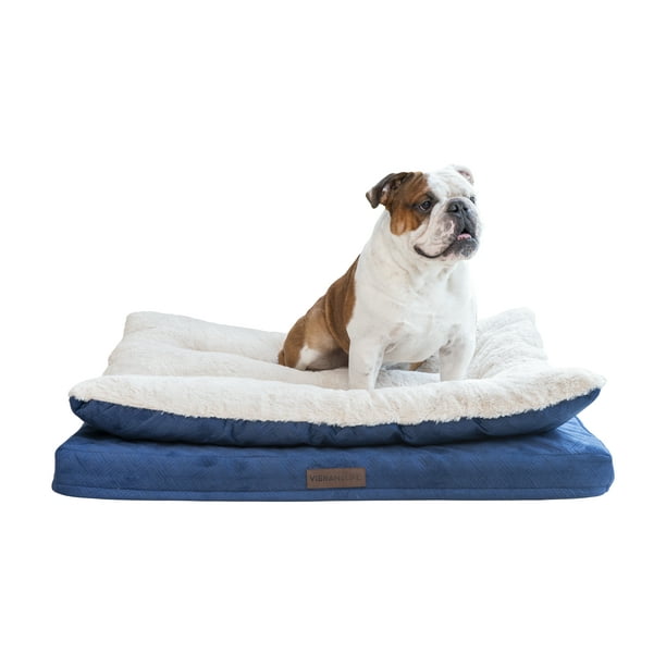 Vibrant Life Quilted Orthopedic Pillow Top Pet Bed, XLarge, Navy