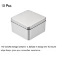 thumbnail image 3 of Metal Estaño Caja, 10uds 3.66" x 3.66" x 2.17" Rectangular Vacío Hojalata Almacenamiento Contenedores con Tapas, Plateado Tono, 3 of 5