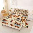thumbnail image 2 of Castle Fairy Cute Pirate Skeleton Bed Sheets 4-Piece,Treasure Chest Sailor Parrot Pattern Full Size Sheets,Cream Blue,1 Fitted Sheet,1 Flat Sheet and 2 Pillowcases, 2 of 6