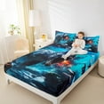 thumbnail image 4 of Manfei Dinosaur Print 4pcs Bed Sheets for Boys, Ocean Dino King Sheets, Wild Animal Wildlife Sheet Set, Ultra Soft Bedroom Decor, 4 of 7