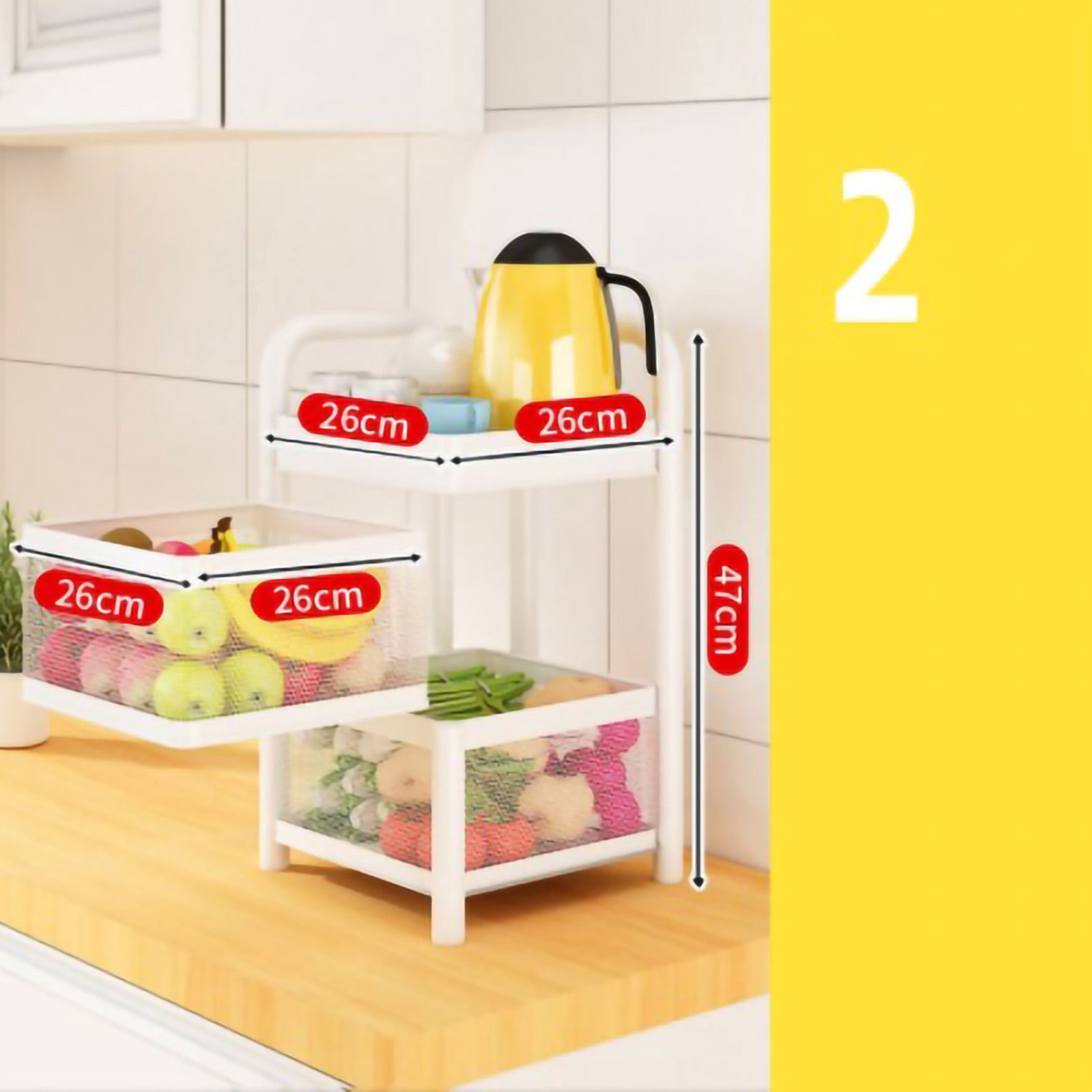 Fruit vegetable basket rotating rack landmark storage rack Kitchen ...