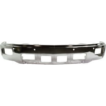 Bumper Compatible with CHEVROLET SILVERADO 1500 2014-2015 Chrome with Impact Bar Skid Plate with PAS and Fog Light Holes