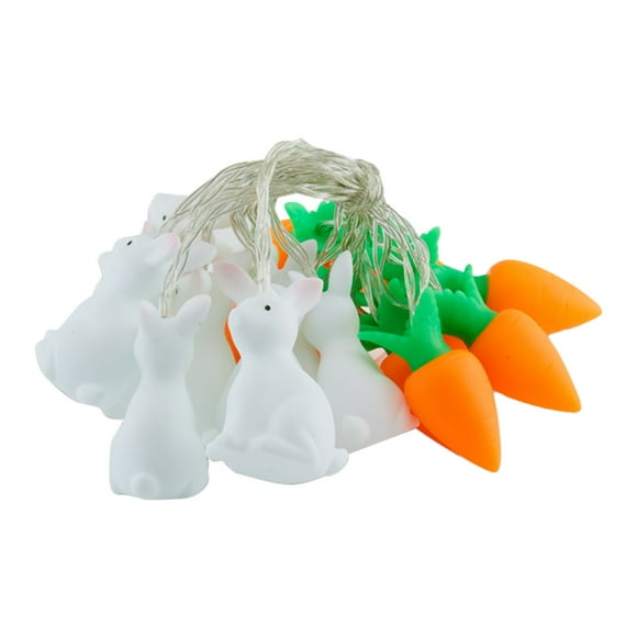 Binwennn Light String Bulbs Indoor Italian Lights Outdoor Cord Christmas Lights Outdoor Large Bulb Easter Bunny Carrot LED Lights String Children's Toy Lights Scene Layout Decorative Small Colored