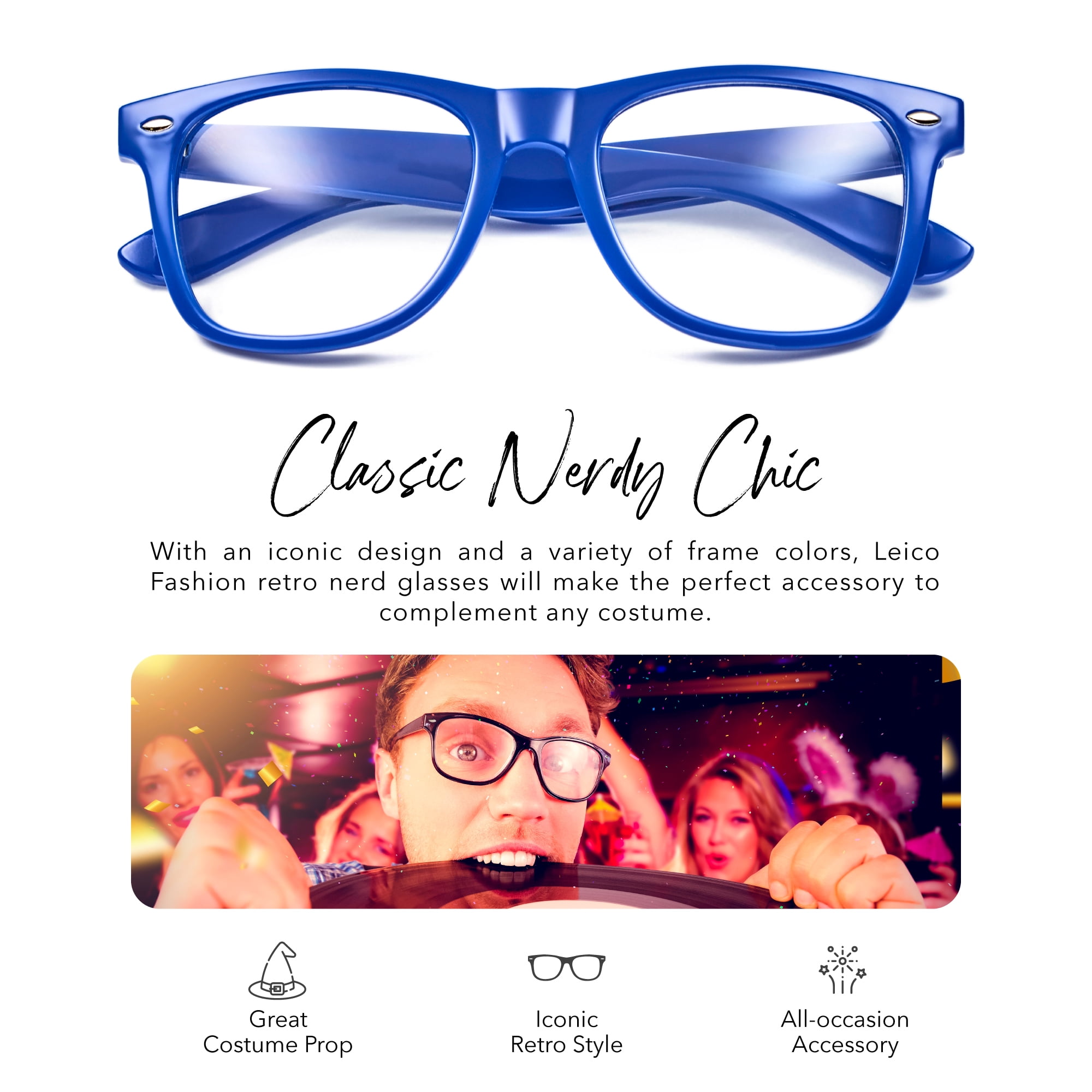 Retro Fashion Nerd Non Prescription Clear Lens Glasses for Men Women Pretend Cosplay Costume Fake Eyeglasses Walmart