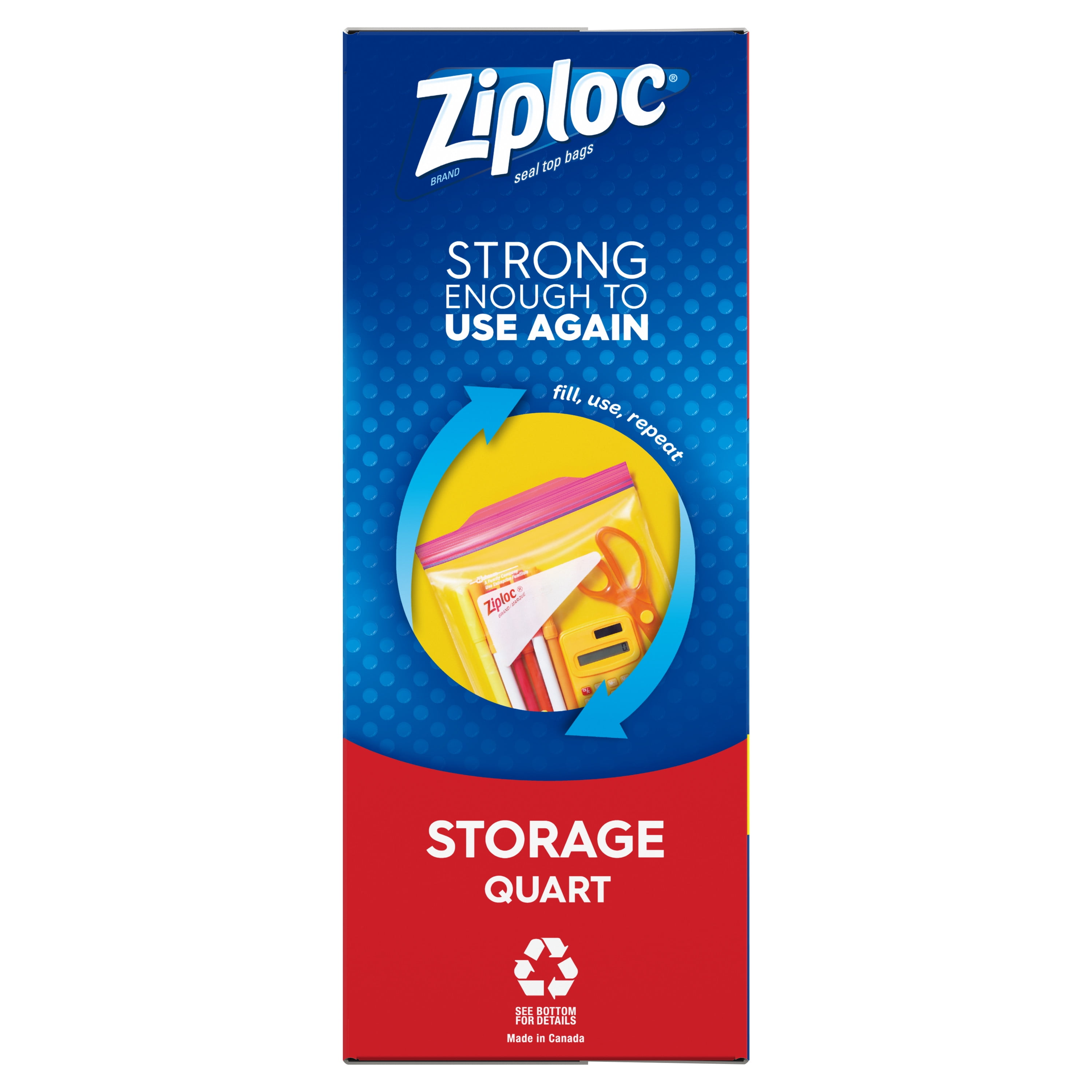 Ziploc® Brand Storage Quart Bags, Plastic Storage Bags for Food, 48 Count 
