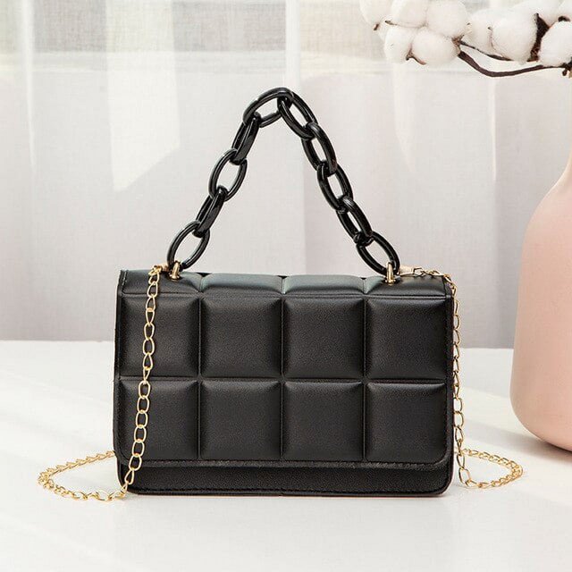 LinYooLi Sacs à Bandoulière en Cuir PU pour Femmes, Chaîne Texturée à la Mode, Sacs à Bandoulière en Strass, Sacs à Main Tendance d'Été, Sacs à Main pour Téléphone