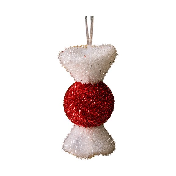 Chnmavx Christmas Candy Ornament 3.2 x 7.1 Inch, Large Foam Wrapped Candy Hanging Decoration with Bow for Christmas Tree, Candyland Theme Party, Wreath & Holiday Home Decor