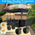 thumbnail image 4 of Folding Wagon Cart with Removable Canopy, All-Terrain Wheels,Utility Cart for Grocery, Garden, Shopping, Outdoor, Beach, 4 of 9